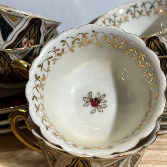 VINTAGE SET OF 6 CUPS & SAUCERS ROYAL VIENNA SUCCESSION AUSTRIA ALHAMBRA - Picture 3 of 8